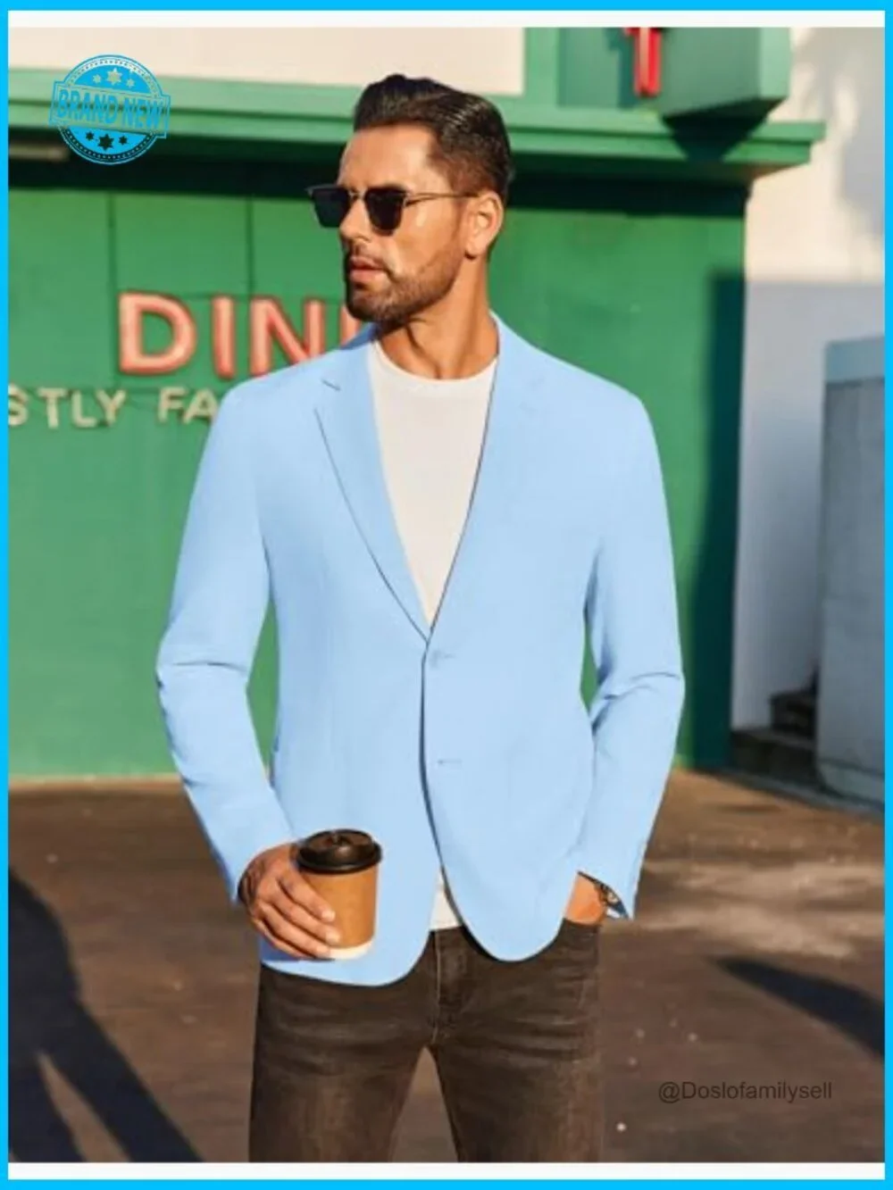 Lightweight Linen Blazer Classic Notch Lapel Two Button Casual Sport Coat
